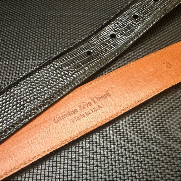 Java Lizard skin leather belt Nike Tiger Woods size 36-34 large black - Picture 9 of 16